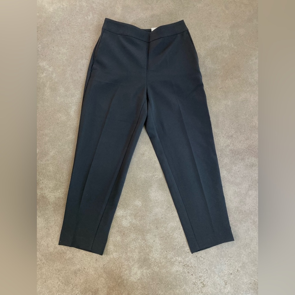 Ann Taylor Petite Curvy Fit Black Eva Side Zip Ankle Pants